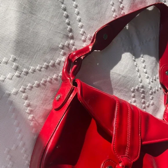 Donald J. Pliner Red Leather Shoulder Bag - Picture 5 of 7